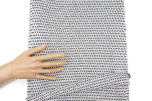 Gray Dotted Fancy Open Weave Sweater Knit Fabric 1.75 yards OSK00736